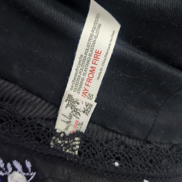 Free People Black Mesh Midi Skirt with Purple Floral Embroidery - Picture 9 of 10